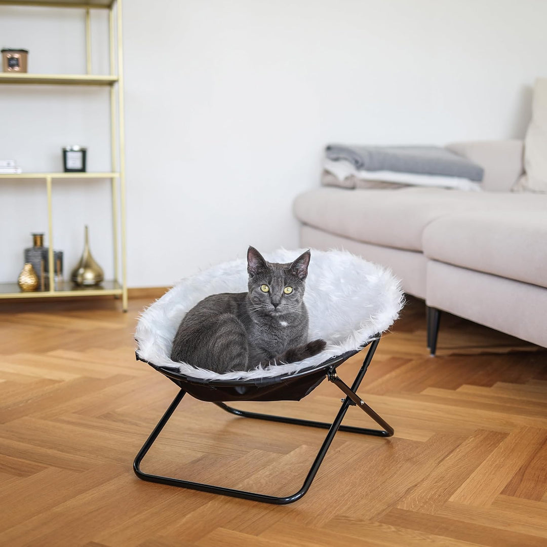 Kerbl Liegemulde „Sharon“, Liegeschale für Katzen, 50 cm Durchmesser in weiss oder braun (Weiss) Wei