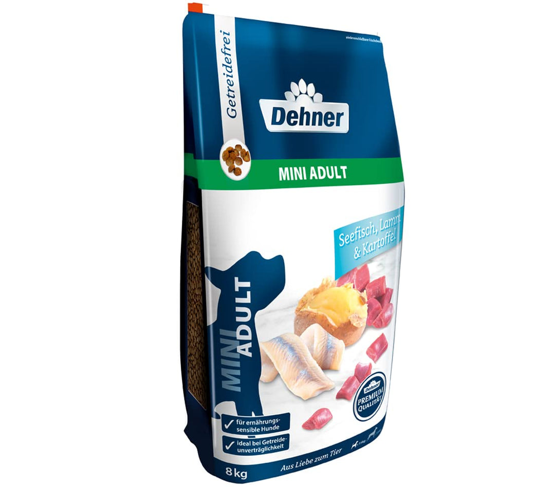 Dehner Premium Hundefutter, Trockenfutter getreidefrei, für ausgewachsene Hunde kleiner Rassen, Fisc