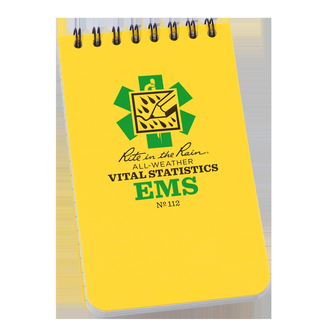 Rite in the Rain Wetterfestes EMS Notizbuch, 7,6 x 12,7 cm, gelber Einband, Vital Stats Pages (Nr. 1