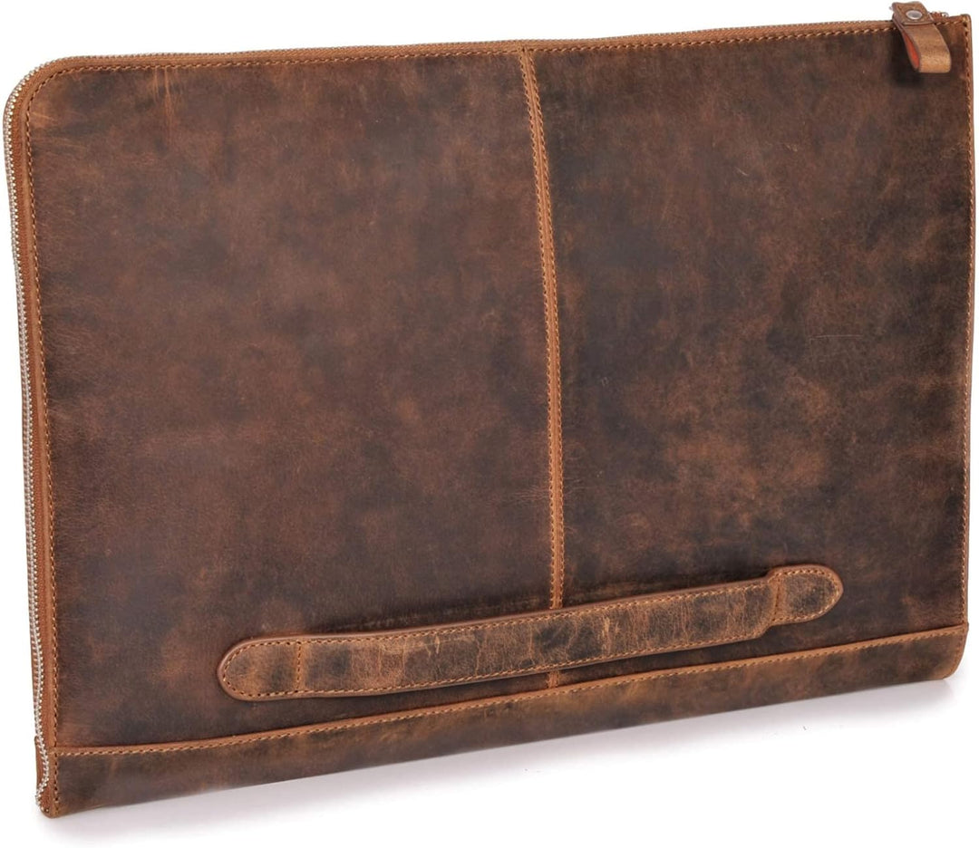 DONBOLSO® Notebook Sleeve London Leder für Damen und Herren Braun M, Braun M