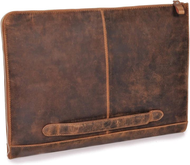 DONBOLSO® Notebook Sleeve London Leder für Damen und Herren Braun M, Braun M