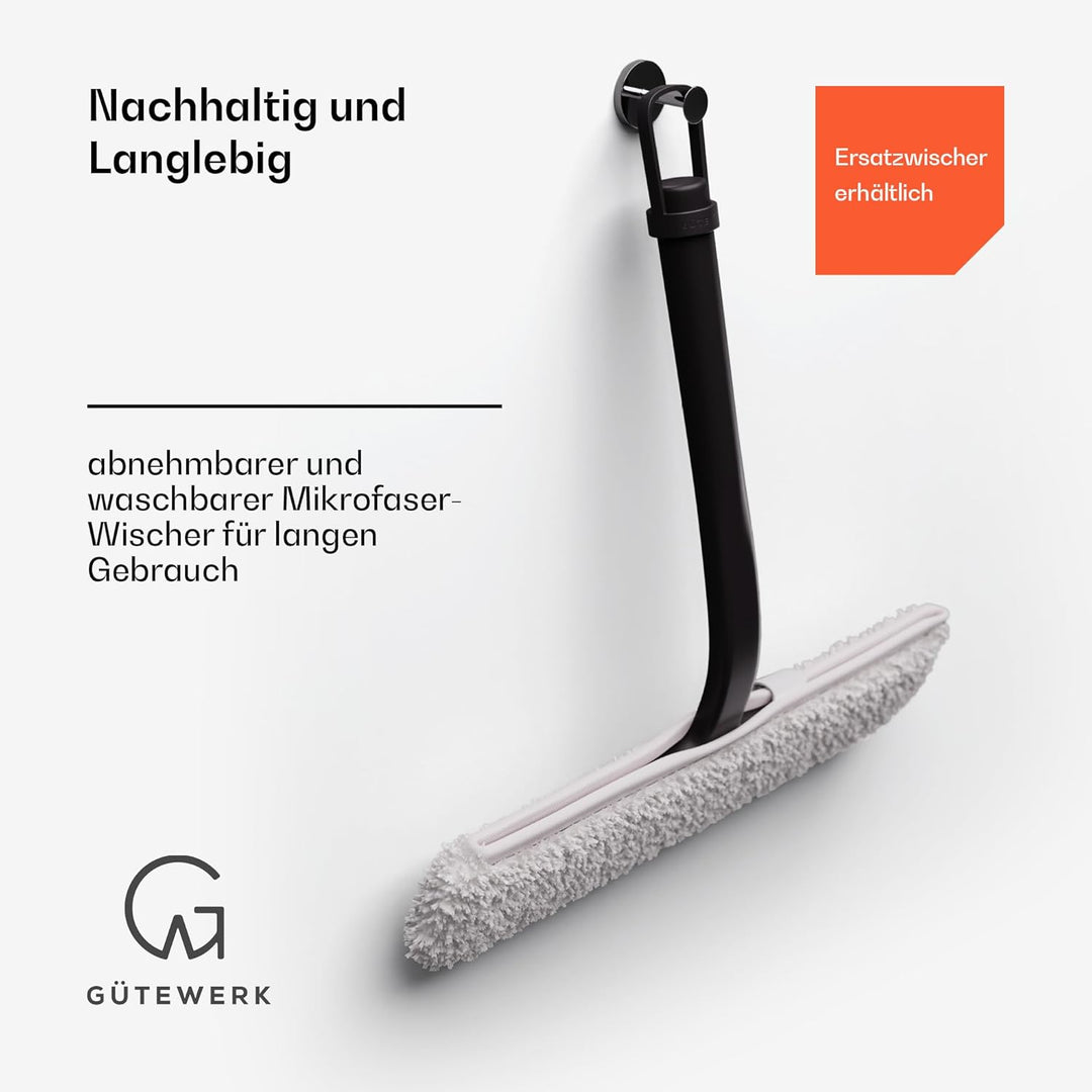 Fensterreiniger und Tuch 2 in 1, Glasreiniger 28 cm, Duschabzieher Box, Fensterreinigung waschbar, p