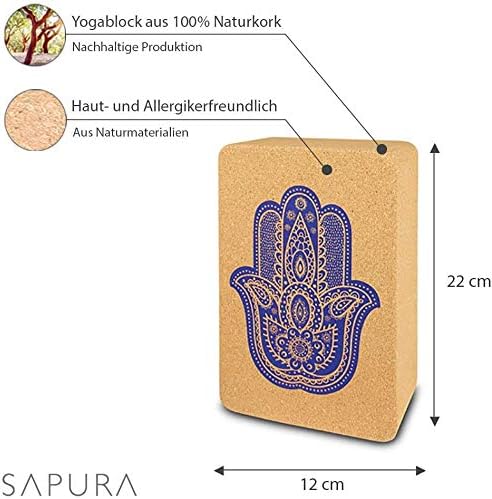 Yoga Blöcke 2er Set Kork - Yogablöcke 2 Stück - Hatha Yoga Klötze - Stabilität durch Naturkork