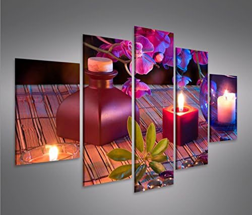 islandburner Bild Bilder auf Leinwand Yoga Joga Feng Shui Kerzen Steine Relax MF XXL Poster Leinwand