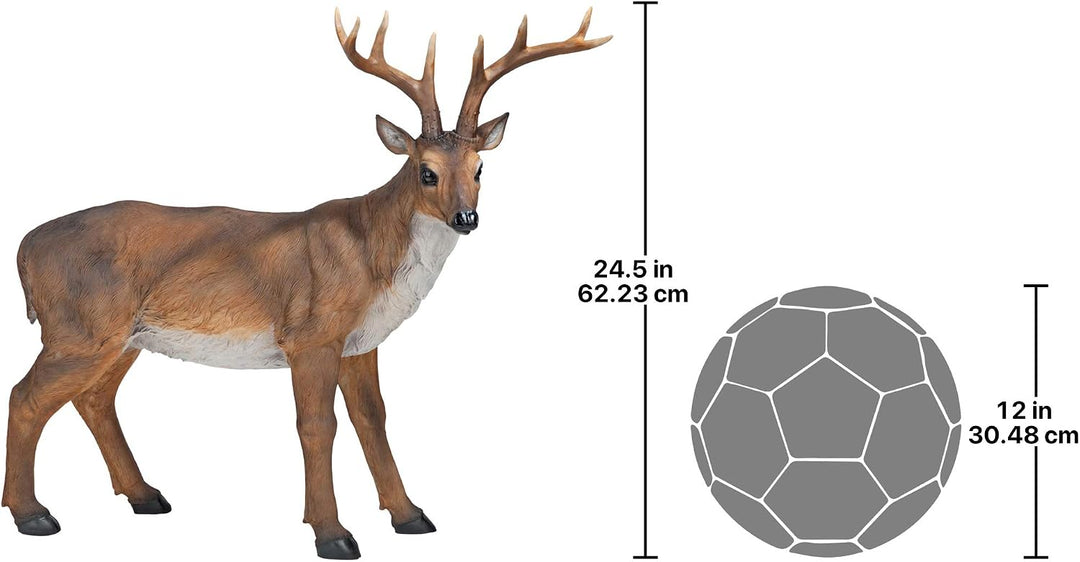 Design Toscano Buck mit dem grossen Geweih Hirschstatue, Masse: 71 x 19 x 62 cm 4.5 kg Buck mit dem
