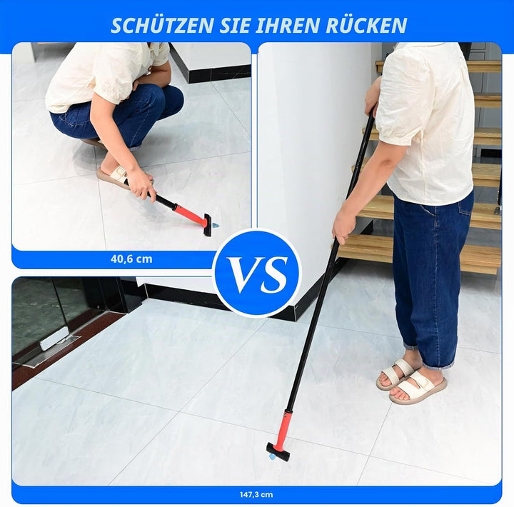 EHDIS Tapetenentferner Kit - Fensterschaber mit Ausziehbarer Griff(120cm), 30 Ersatzklingen und Hand