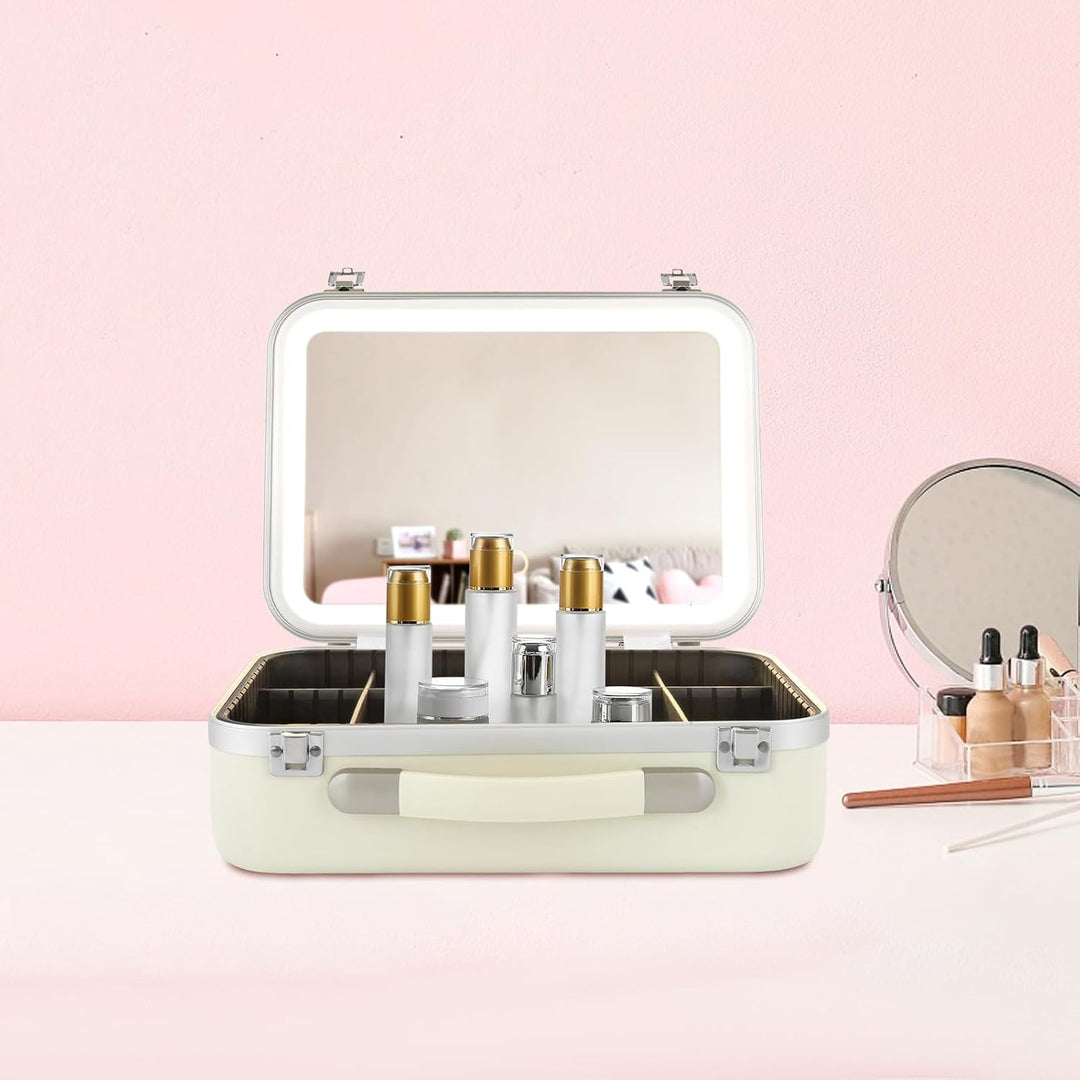 Makeup Case Organizer Gross Dimmbare LED-Licht Lagerung Reisekoffer Portable Makeup Zug für die Aufb