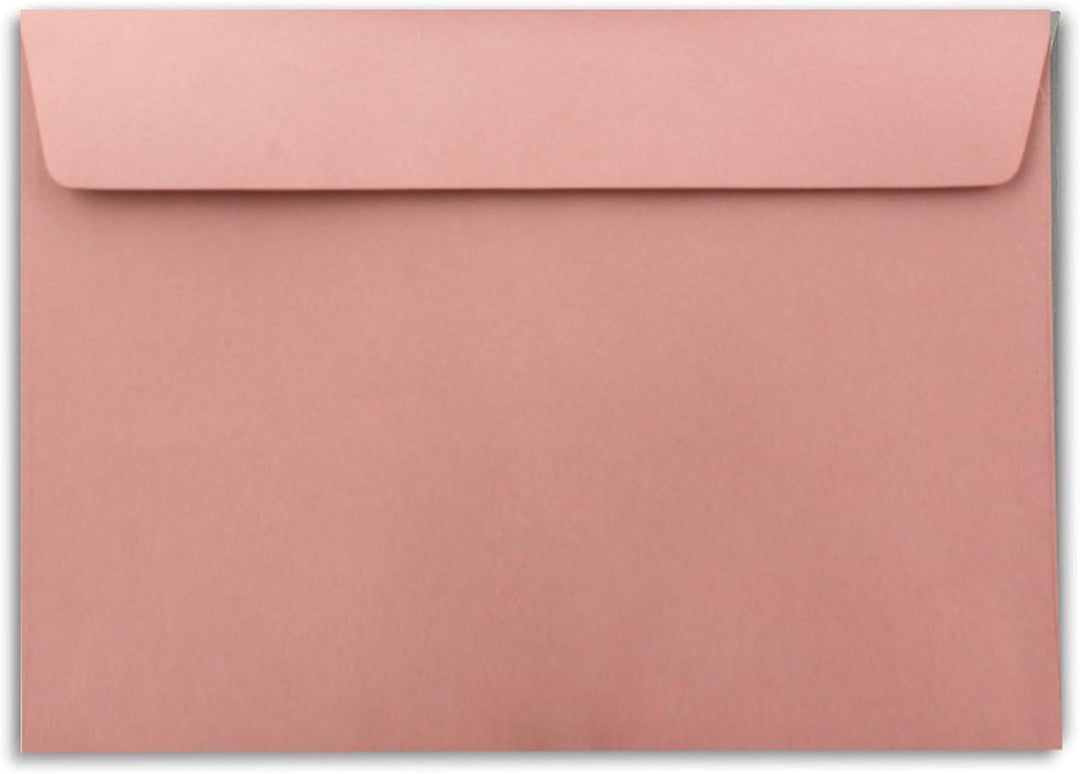 100x Briefumschläge DIN C5 Altrosa (Rosa) - 16,2 x 22,9 cm - Haftklebung - Edle Kuverts für grosse E