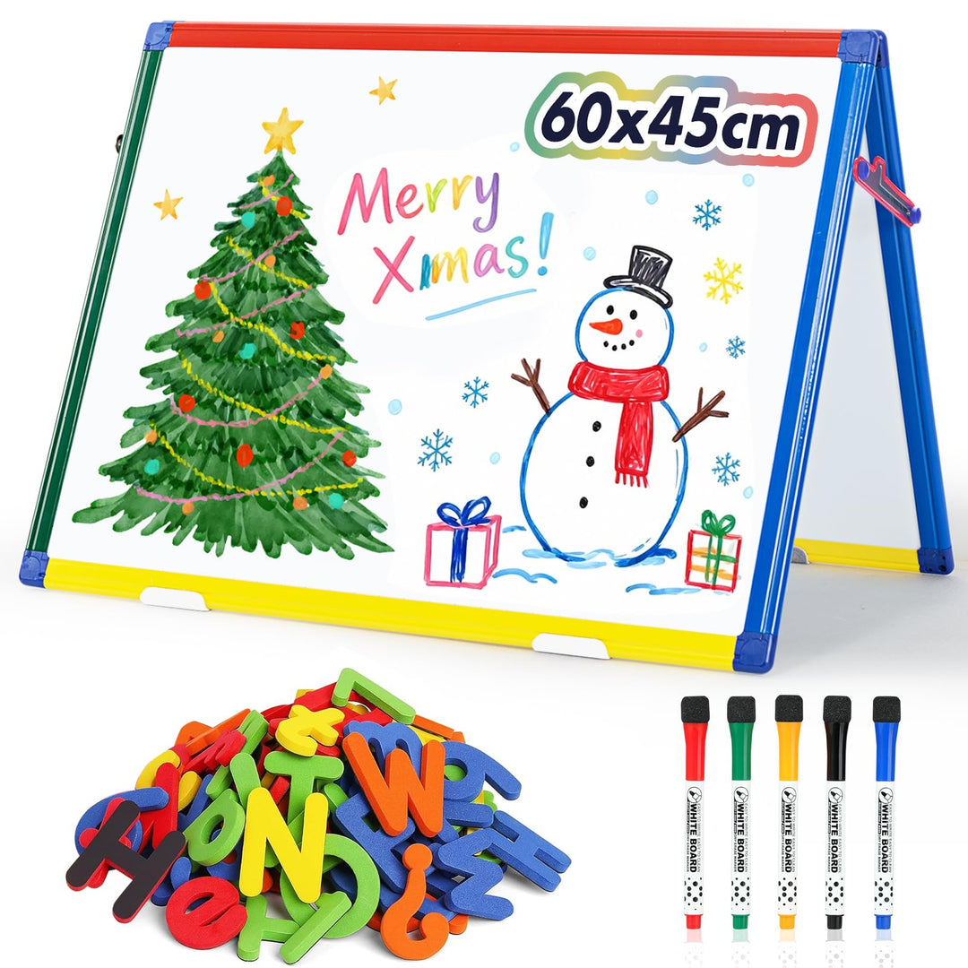 SwanSea A2 Magnettafel Kinder Staffelei, Whiteboard-Tischplatte, Doppelseitig, Trocken Abwischbar, m