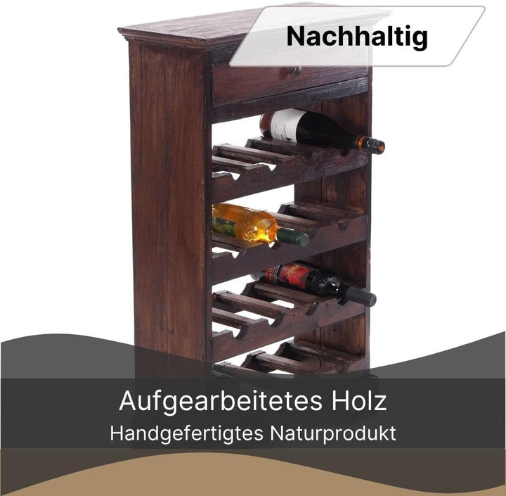 DESIGN DELIGHTS rustikales WEINREGAL Cortez 85 | 85x55cm(HxB) Massivholz | Flaschenregal, Weinflasch