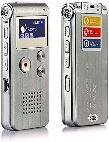 Garvee Digitaler Voice Recorder 8GB – Tragbares Diktiergerät mit LCD-Display – MP3-Player & eingebau