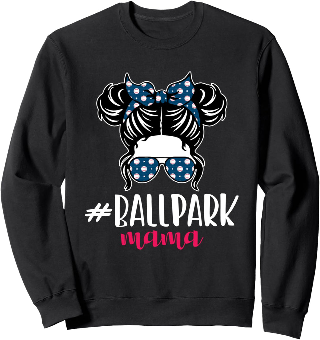 Ball Park Mama. Baseball Softball Cool Mother's Day Sweatshirt