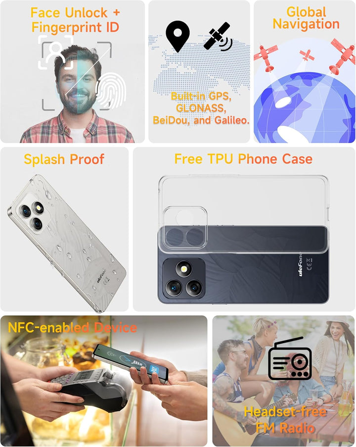 Ulefone Note 18 Ultra 5G Smartphone Ohne Vertrag, 12GB+256GB/SD-2TB, 50MP+50MP+32MP Kamera 6,78" FHD