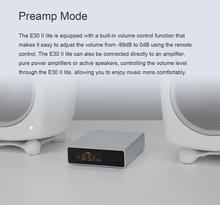 TOPPING E30II Lite AK4493S DAC Hi-Res Audio XMOS AU208 Touch Operation Preamp Decoder (Black), Black