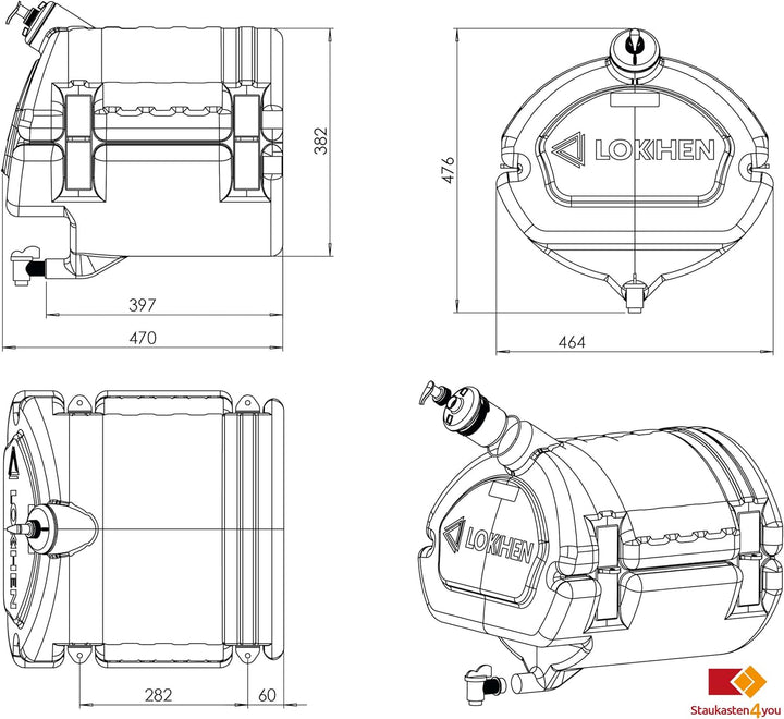 Fahrzeugbedarf Wilms Wasserbehälter Wassertank Premium 50l mit Hahn & Seifenspender LKW Camping