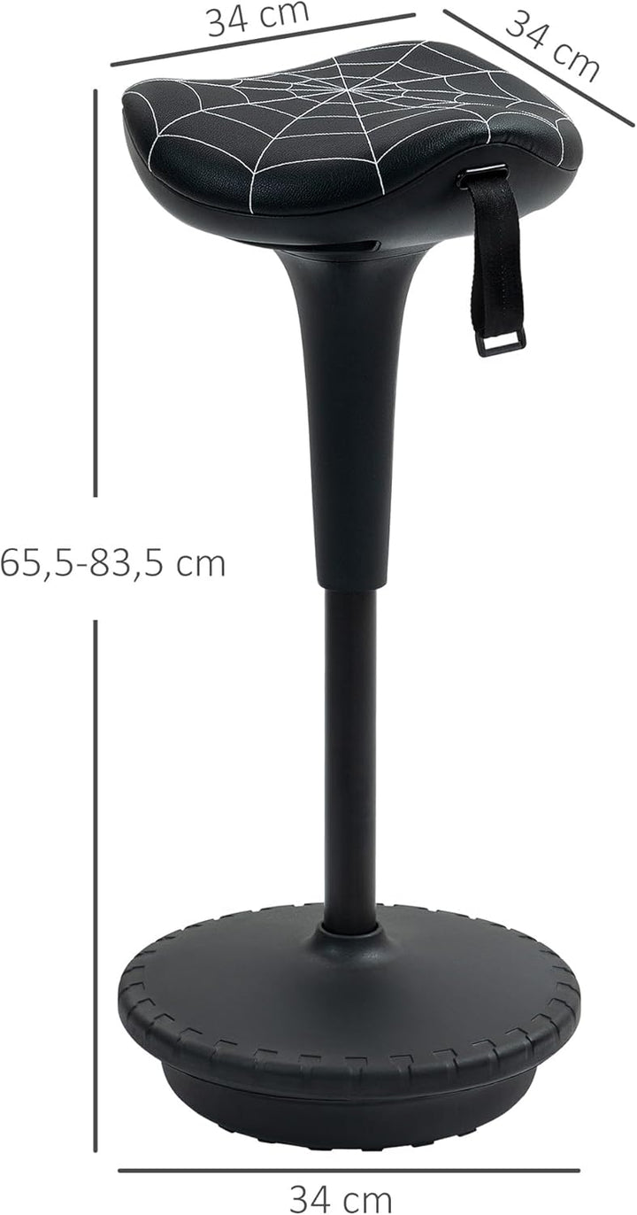 Vinsetto Bürohocker mit Schwenkfunktion, ergonomischer Hocker, höhenverstellbar 65,5-83,5 cm Arbeits