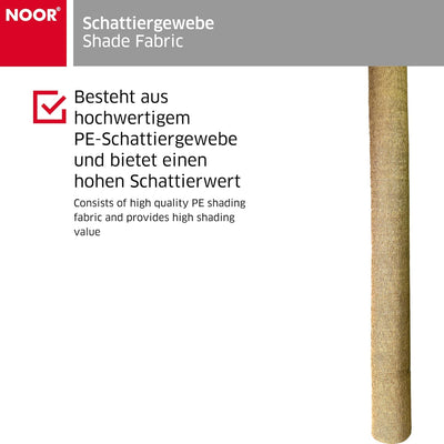 NOOR Schattiergewebe, 1,00 x 10m in beige I Mehrzweck-Sichtschutz für Gärten und Gewerbe I 100% Sonn