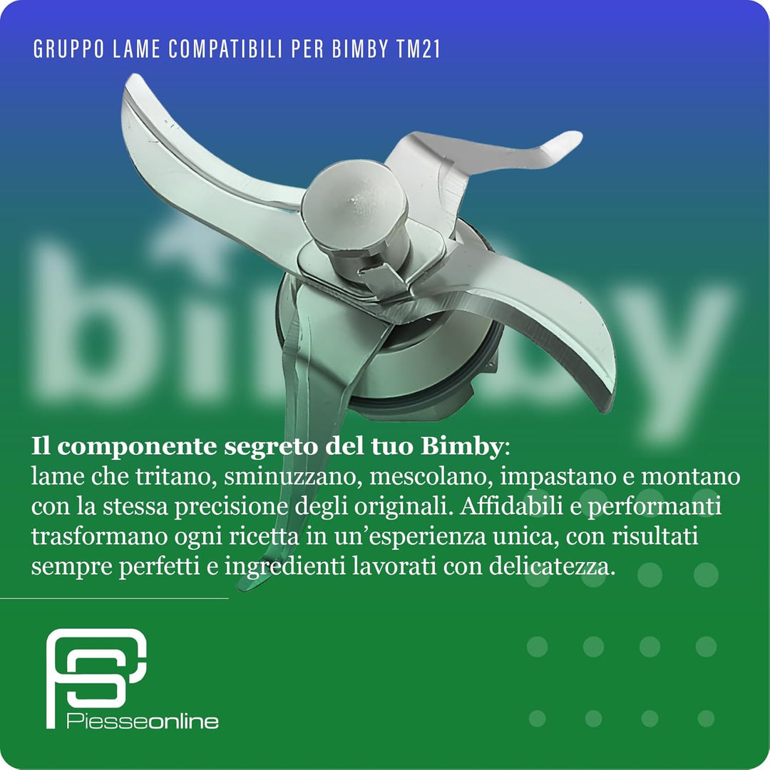 PIESSEONLINE Messer, kompatibel für BIMBY TM 21, Stahl,