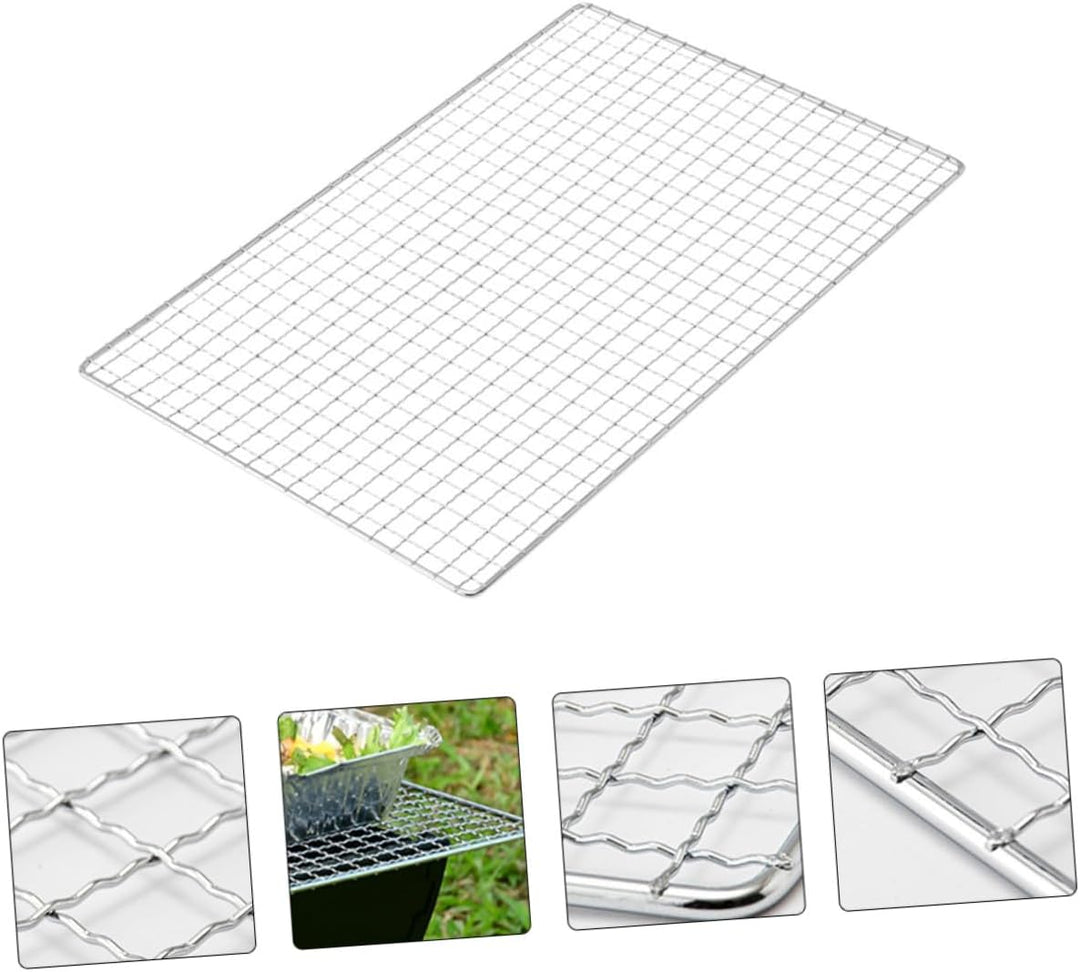 2 Stück Grillrost Edelstahl Quadratisches Grillgitter 40x26cm 48x30cm Outdoor Grillmatte für Gemüse