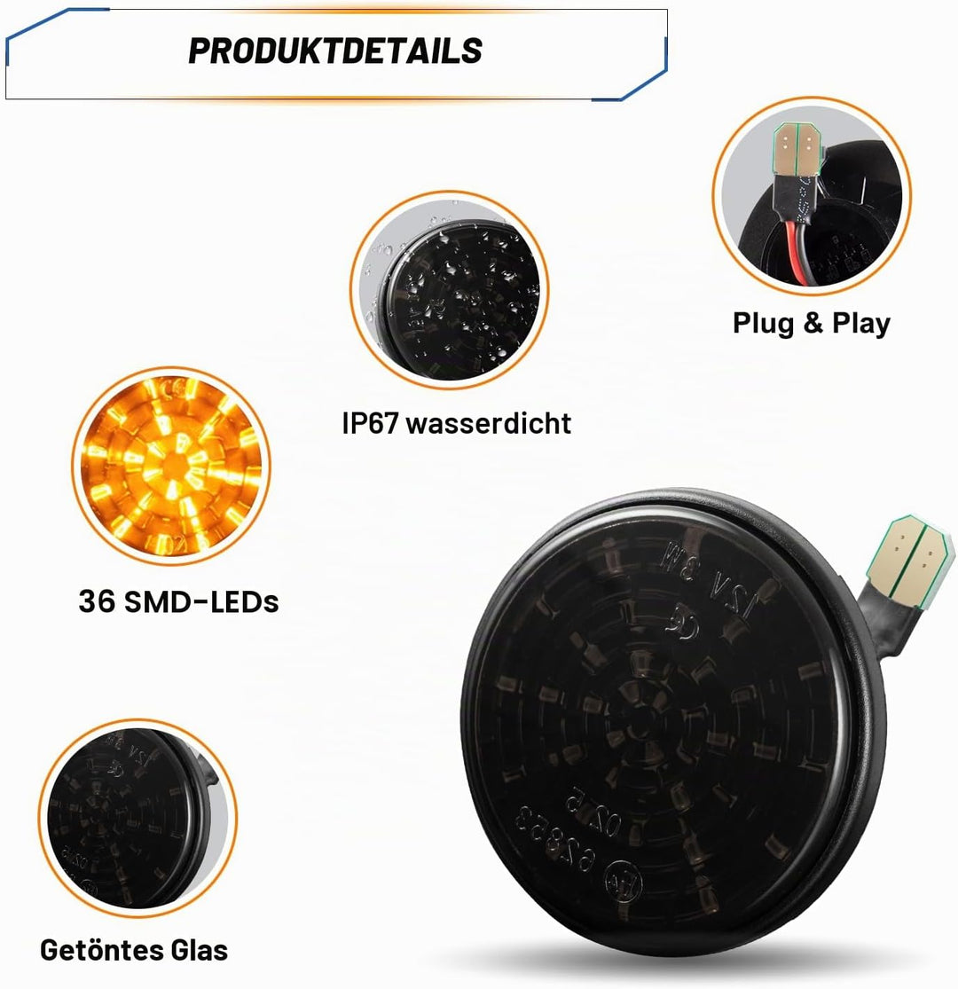 POPMOTORZ 2 Stücke Blinker Seitenblinker für Mazda MX-5 1989-2015 mit Canbus Fehlerfrei, für Mazda M