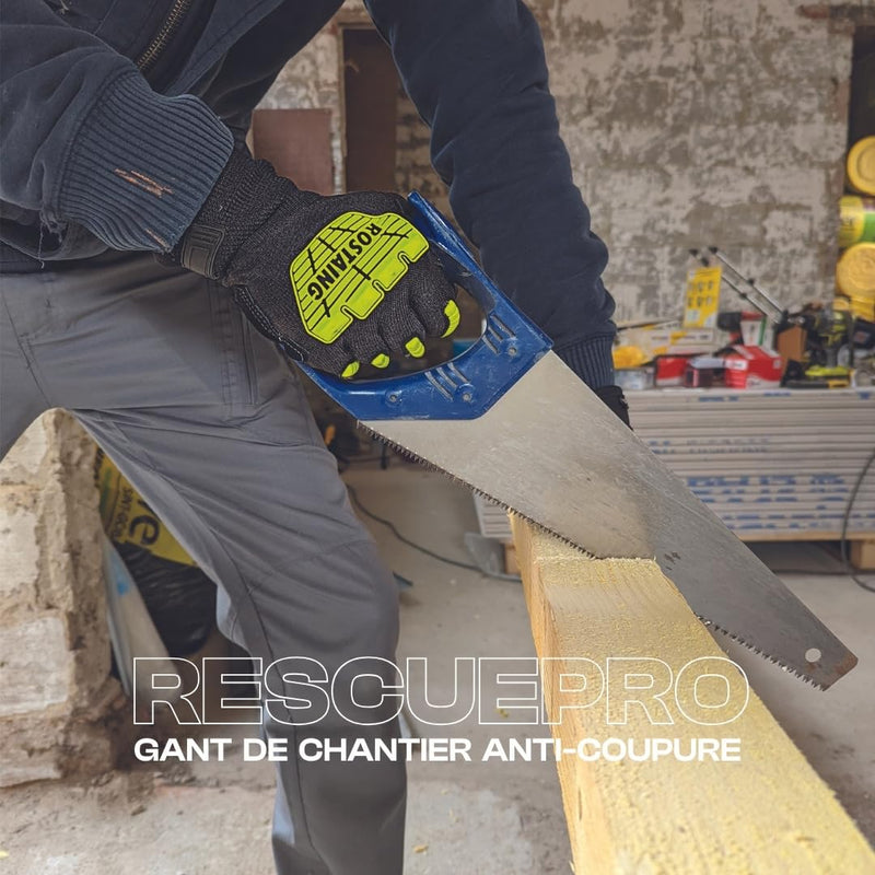 ROSTAING RESCUEPRO – 1 Paar Arbeitshandschuhe – für grosse intensive Arbeiten – Handschuhe mit Verst