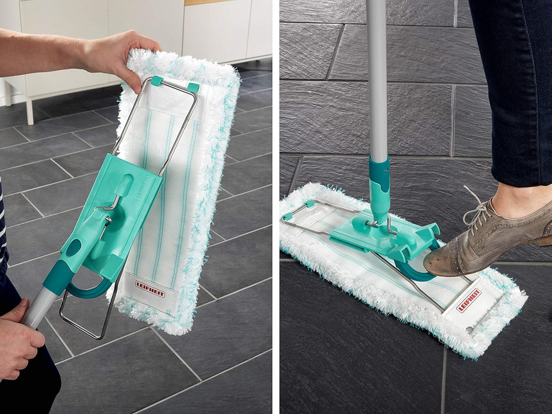 Leifheit Bodenwischer Profi XL mit 2 Wischbezügen, 1x Mikrofaser Bezug für alle glatten Böden und 1x
