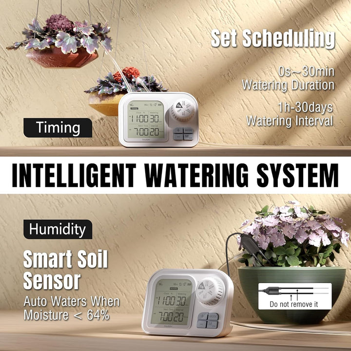 Raddy WS-74 Solar Bewässerungssystem mit Smart App-Steuerung, IPX7 Wasserdicht, Einstellbarer Bodenf