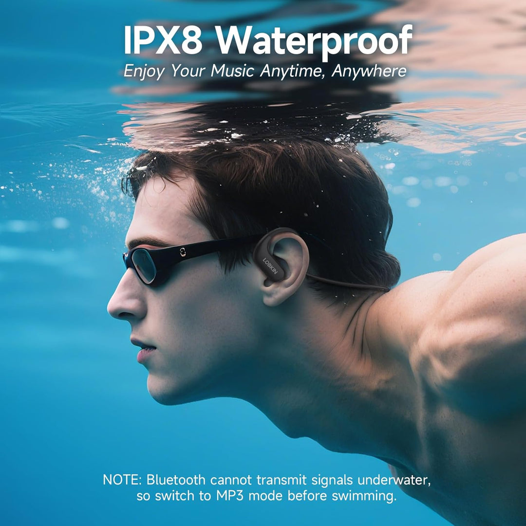 LOBKIN Kopfhörer Schwimmen, In Ear Knochenschall Kopfhörer Bluetooth 5.4,IPX8 Unterwasser wasserdich
