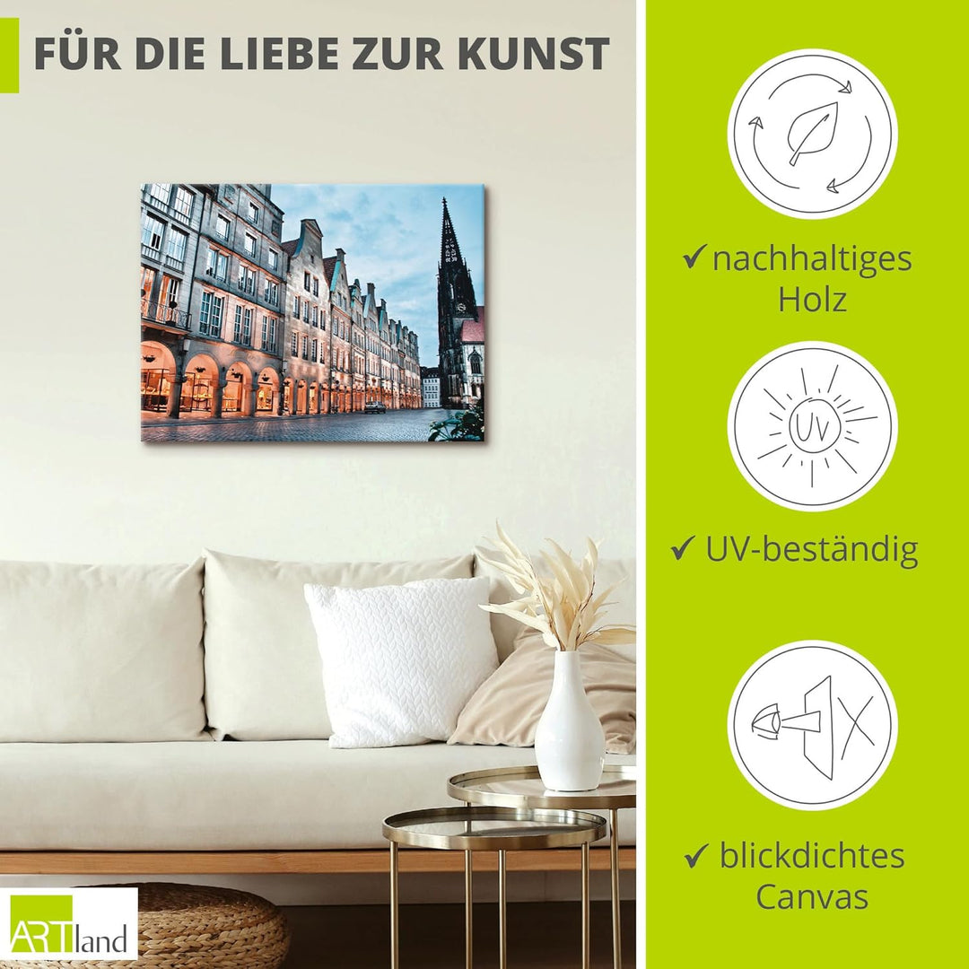 ARTland Leinwandbilder Wandbild Bild auf Leinwand 60 x 45 cm Wanddeko Architektur Gebäude Dom Kirche