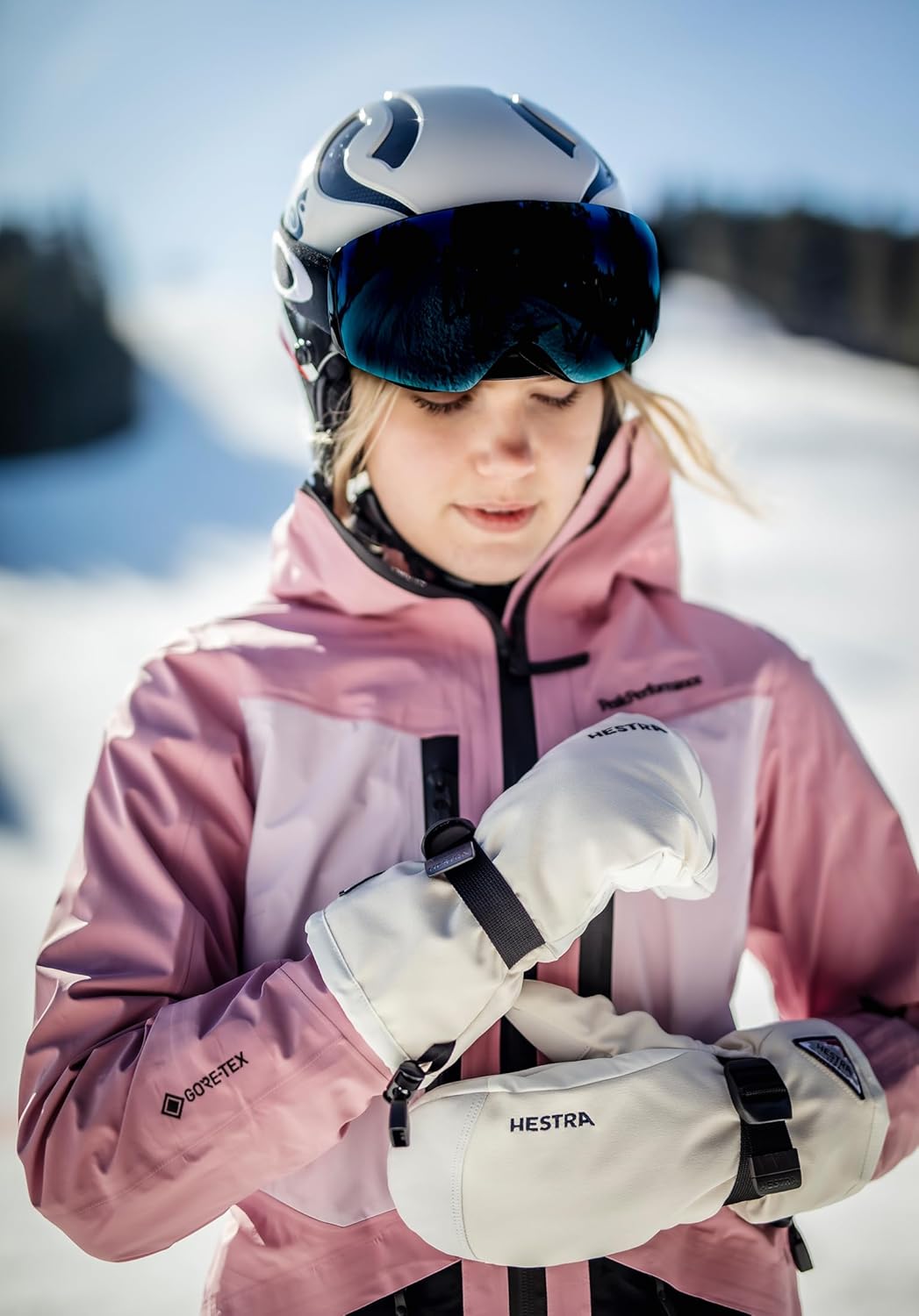 Hestra Unisex Puderhandschuh I Leder Fäustlinge für den Alltag Winter und Alpin Skifahren Schwarz 11