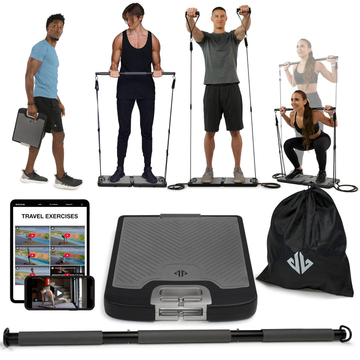 EVO Gym – Tragbares Krafttrainingsgerät für zu Hause, Fitnessstudio; All-in-One-Fitnessstudio; Wider