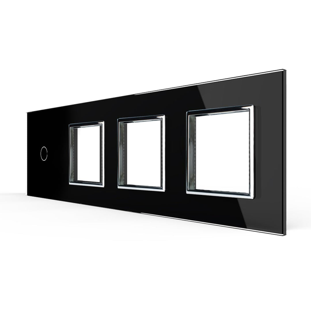LIVOLO Glas Touch Lichtschalter Funkschalter Steckdosen Wechselschalter uvm in schwarz (nur Rahmen: