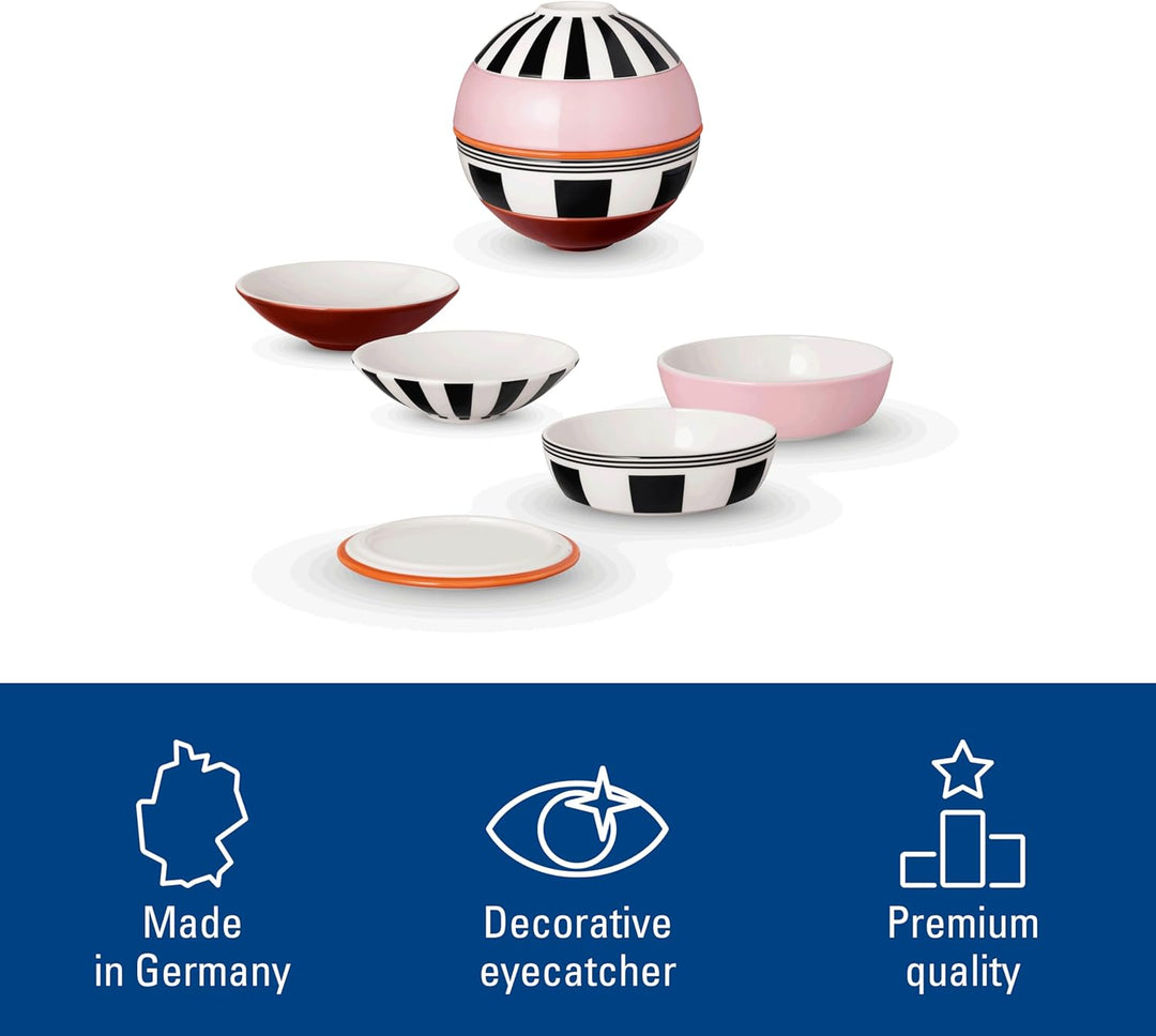 Villeroy & Boch - La petite Boule memphis, Geschirrset Porzellan, Schalenset, 5 tlg. Servier Set, 14