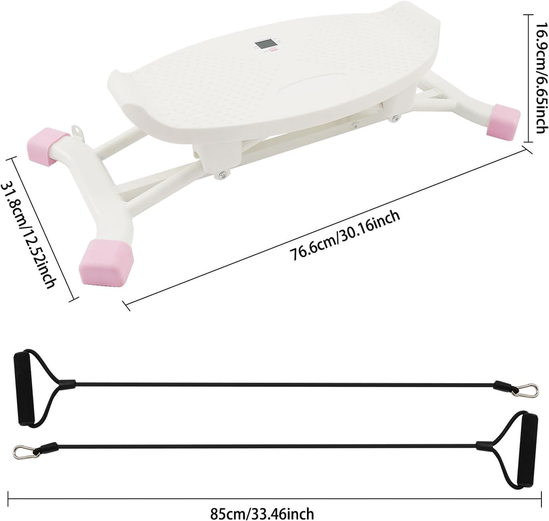 Slide Stepper Heimtrainer mit LCD Display & Widerstandsbändern - Seitlicher Stepper bis 120kg, Ganzk