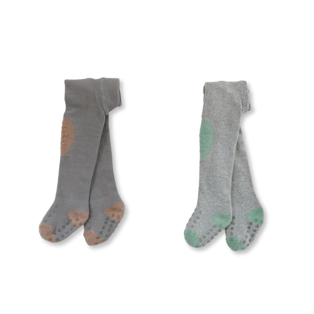 Krabbelstrumpfhose 2er-Pack ABS Sohle für Unisex, Jungs und Mädchen, Strumpfhose mit Anti Rutsch Nop