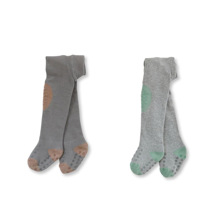 Krabbelstrumpfhose 2er-Pack ABS Sohle für Unisex, Jungs und Mädchen, Strumpfhose mit Anti Rutsch Nop