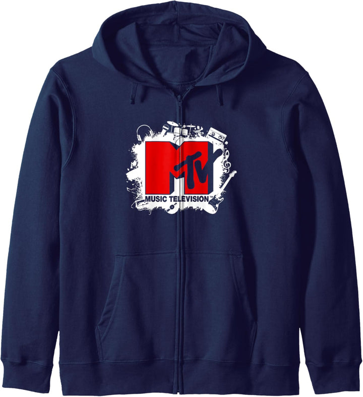 MTV Logo Splatter Instruments Band Art Kapuzenjacke