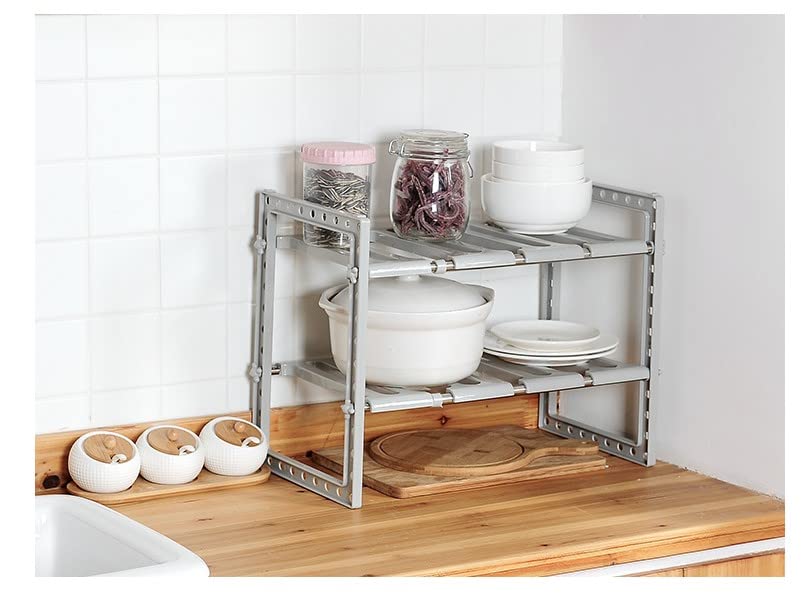 LANTUS Aufbewahrungsregal unter der Spüle, ausziehbar, für Küche, Badezimmer, Schlafzimmer, Wohnzimm