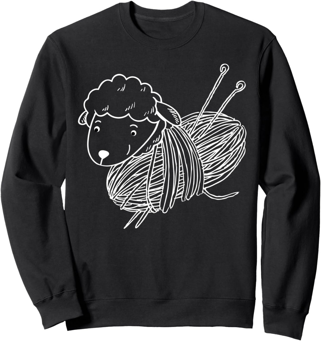 Schaf-Stricken, lustige Häkelgrafik Sweatshirt