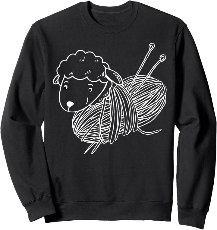Schaf-Stricken, lustige Häkelgrafik Sweatshirt