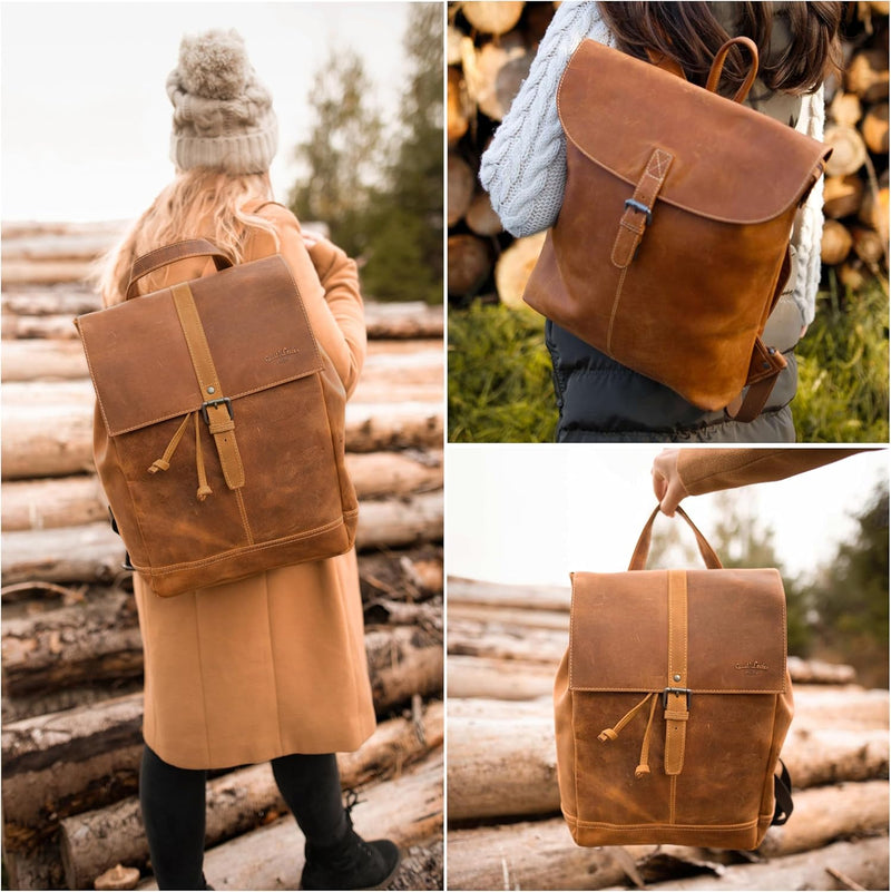 Gusti Kurierrucksack Leder - Jaime Rucksack Lederrucksack Vintage Cityrucksack Outdoorrucksack Lapto