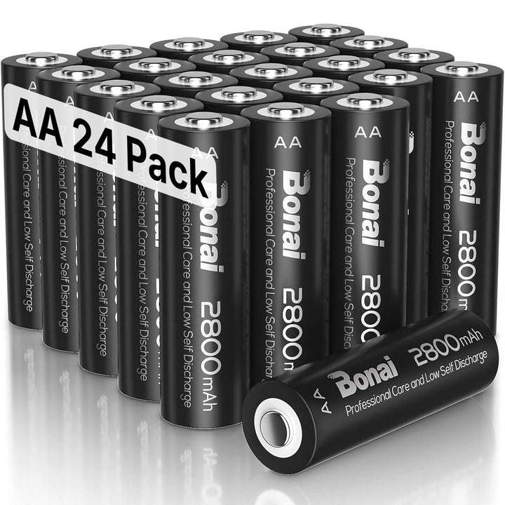 BONAI Akku AA 2800mAh Wiederaufladbare Batterien hohe Kapazität 1,2V Mignon AA Accu NI-MH Aufladbare