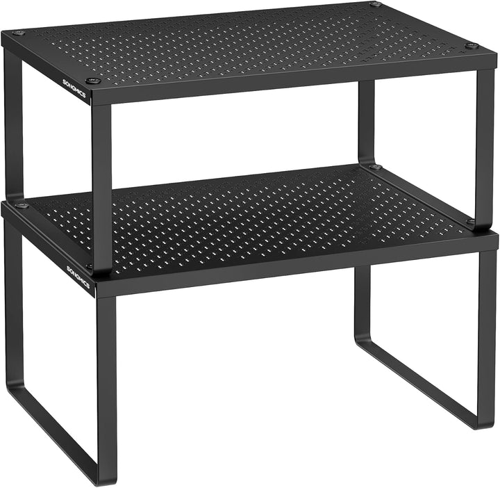 SONGMICS Gewürzregal, 2er Set, Küchenregal, Küchen-Organizer, Küche, Gewürzhalter, erweiterbar, stap