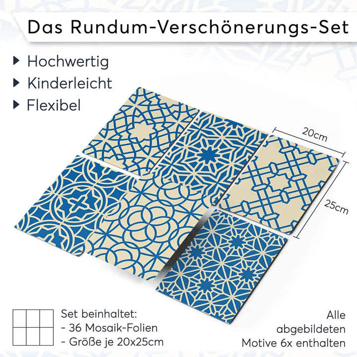 CREATISTO Mosaik Klebefliesen Stickerfliesen Fliesenfolie - Aufkleber Folie für Fliesen I Stickerfli