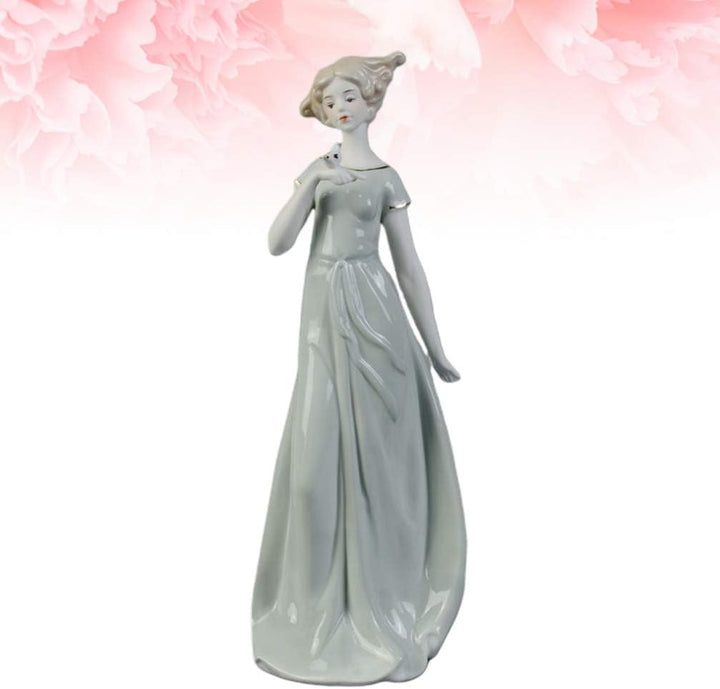 BESPORTBLE Keramik Mädchen Statue Elegante Porzellan Dame Figur Skulptur Tisch Ornament Kuchen Toppe
