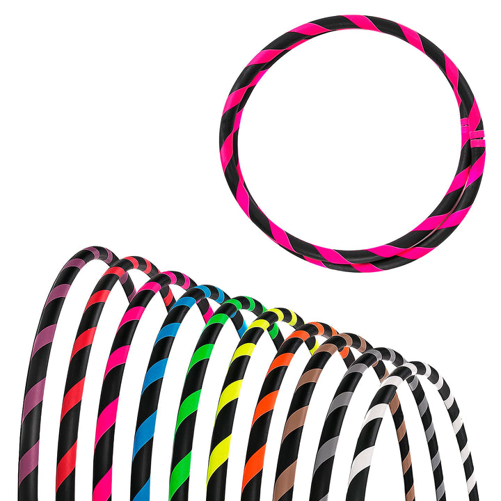 Faltbarer Anfänger Hula Hoop Reifen, Ø90/95/100/105cm Ø95cm Neon-Pink, Ø95cm Neon-Pink