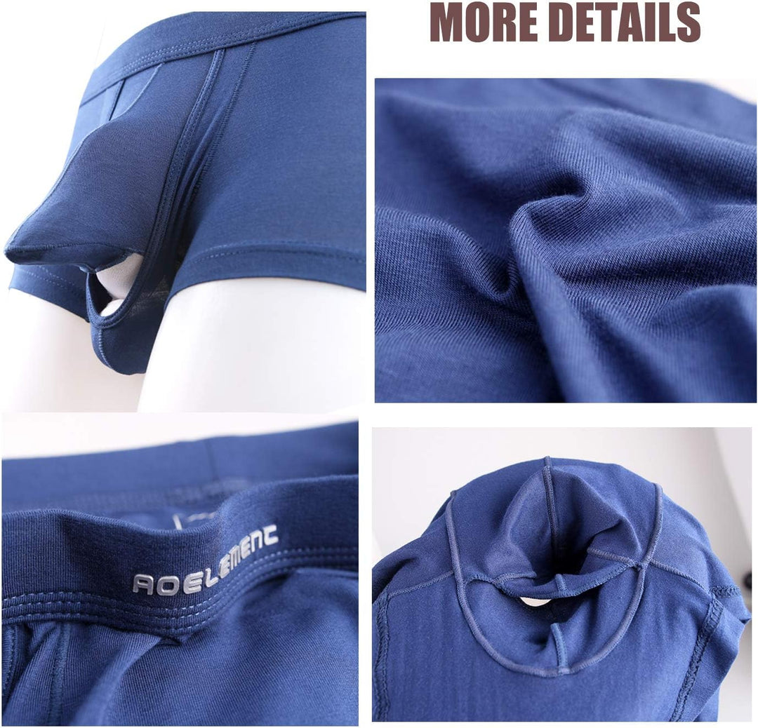 Ouruikia Herren Unterwäsche Modal Boxershorts Leichte Turnks Tagless Unterhose mit separater Tasche
