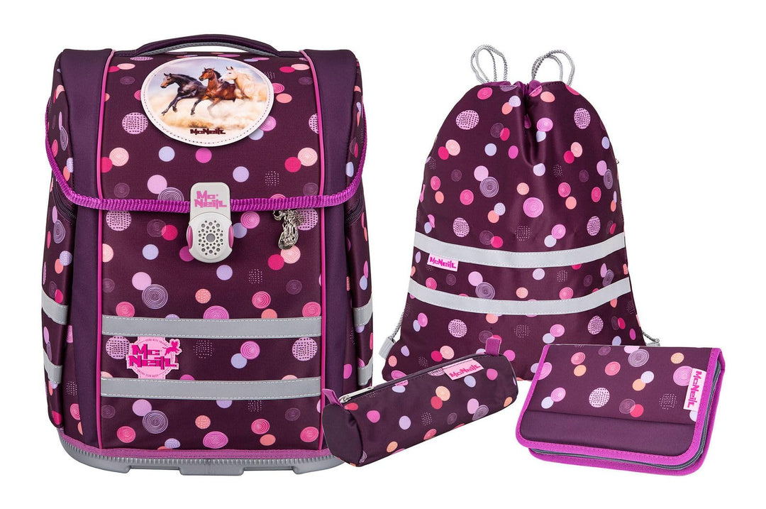 McNeill Schulranzen-Set PERFECTO, 5tlg. - Kollektion 2024 Ruby, Ruby
