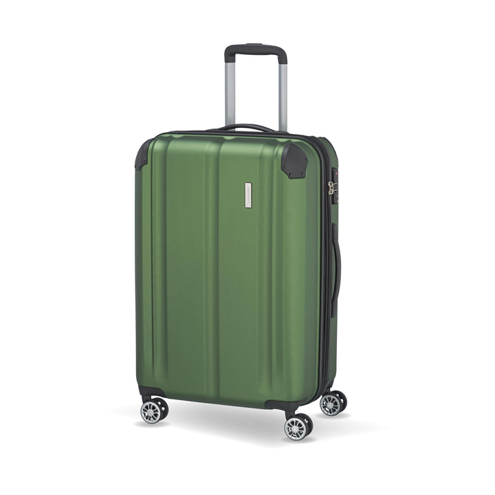 travelite 4-Rad Koffer M mit TSA Schloss + Dehnfalte, Gepäck Serie CITY: Robuster Hartschalen Trolle