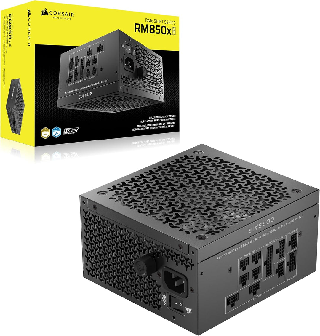CORSAIR RM850x Shift (2025) Vollmodulares ATX-Netzteil – Modulare Seitenschnittstelle, 12-V-2x6-Kabe